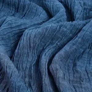 Écharpe homme bleu denim en coton léger