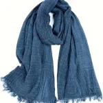 Écharpe légère pour homme, couleur denim