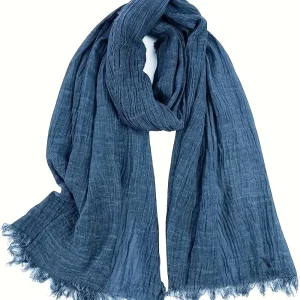 Écharpe légère pour homme, couleur denim