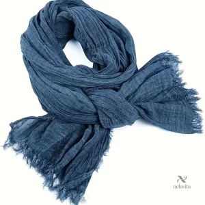 Foulard homme bleu avec bords effilés