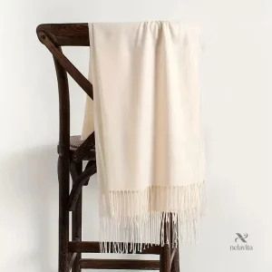 Écharpe homme en laine douce – Foulard chaud avec franges élégantes