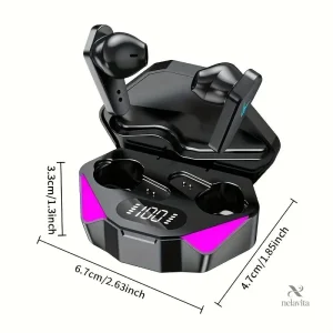 Écouteurs sans fil Bluetooth Gaming avec boîtier LED