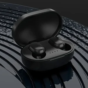 Écouteurs sans fil Bluetooth Noir avec boîtier de charge compact