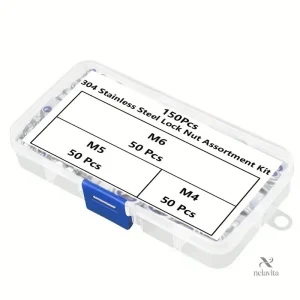 Écrous Frein Nylstop en Acier Inoxydable – Assortiment Multi-Tailles Anti-Desserrage