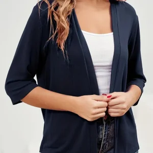Cardigan Basique Grande Taille - Manches 3/4
