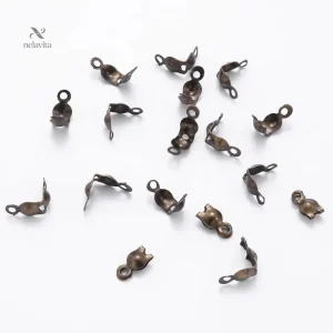 Embouts Cache-Nœuds Dorés avec Anneau – Accessoires de Finition pour Colliers et Bracelets DIY