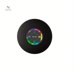 Enceinte Bluetooth Étanche avec LED Multicolore – Haut-Parleur de Douche à Ventouse pour Salle de Bain et Extérieur