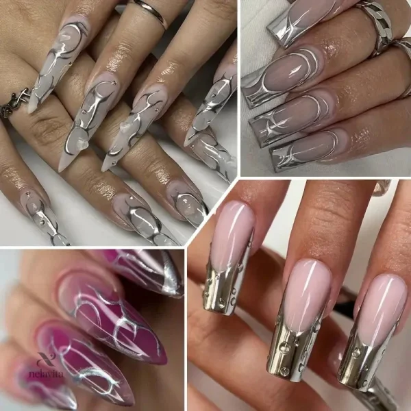 Vernis à Ongles Chromé Argent pour Nail Art