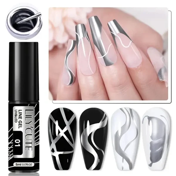 Gels Liner Métalliques Or pour Ongles