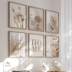 Décoration murale en six toiles au style naturel