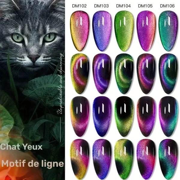 Ensemble de vernis à ongles avec effet magnétique unique