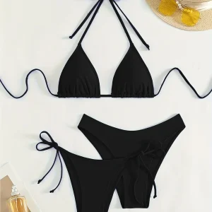 Ensemble Bikini Brésilien – Triangle Ajustable & Bas Échancré à Nouer