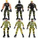 Ensemble de figurines soldats militaires articulées