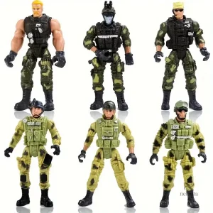 Ensemble de figurines soldats militaires articulées