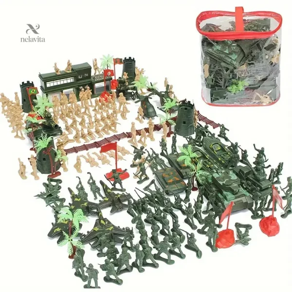 Véhicules de combat et soldats en jeu de stratégie pour enfants
