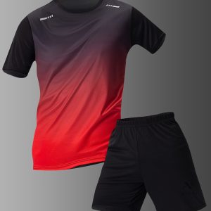 Ensemble de sport décontracté - T-shirt dégradé à manches courtes à col rond et short uni à taille élastique