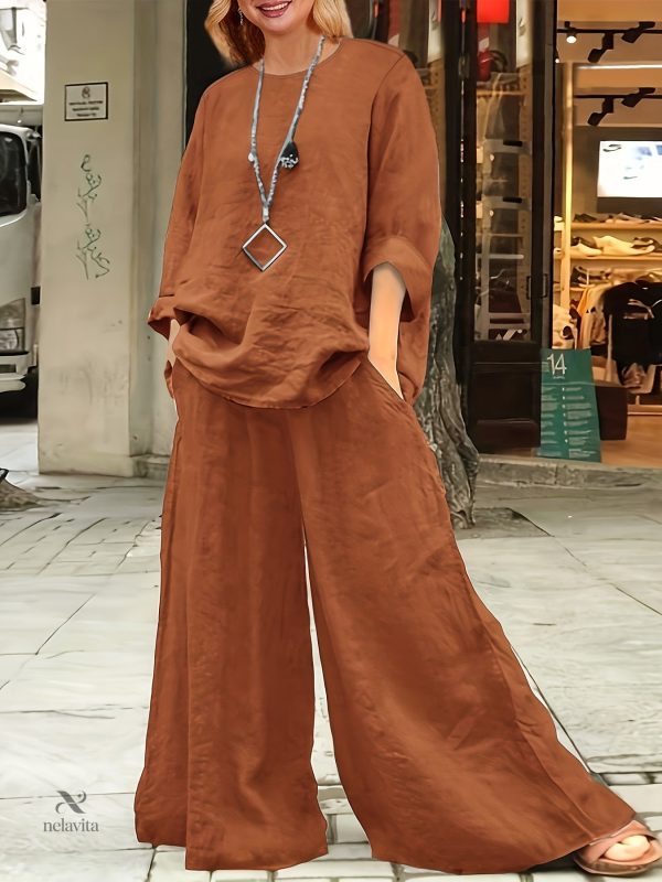 ensemble-decontracte-grande-taille-haut-uni-pantalon-large-1