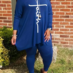 Ensemble Décontractée Grande Taille 2 Pièces - Tunique & Legging