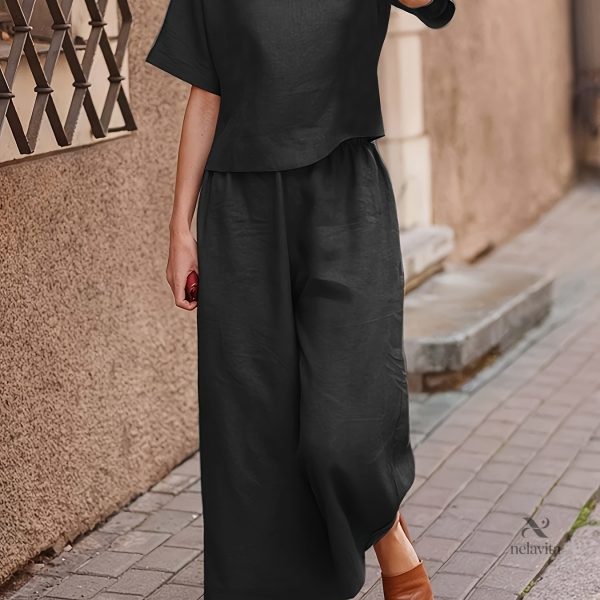 Vêtement Femme : T-shirt Col Rond et Pantalon