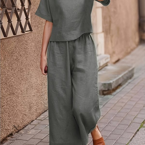 T-shirt et Pantalon Large, Style Urbain pour Femme