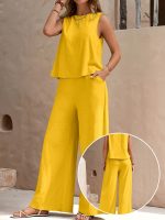 Ensemble Femme Élégant – Débardeur & Pantalon Large