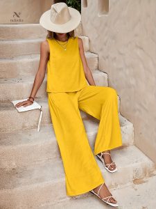Ensemble élégant pour femme avec débardeur et pantalon