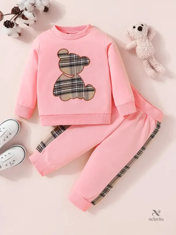 ensemble-fille-2-pieces-bordeaux-sweat-a-motif-ourson-et-kexu60-1