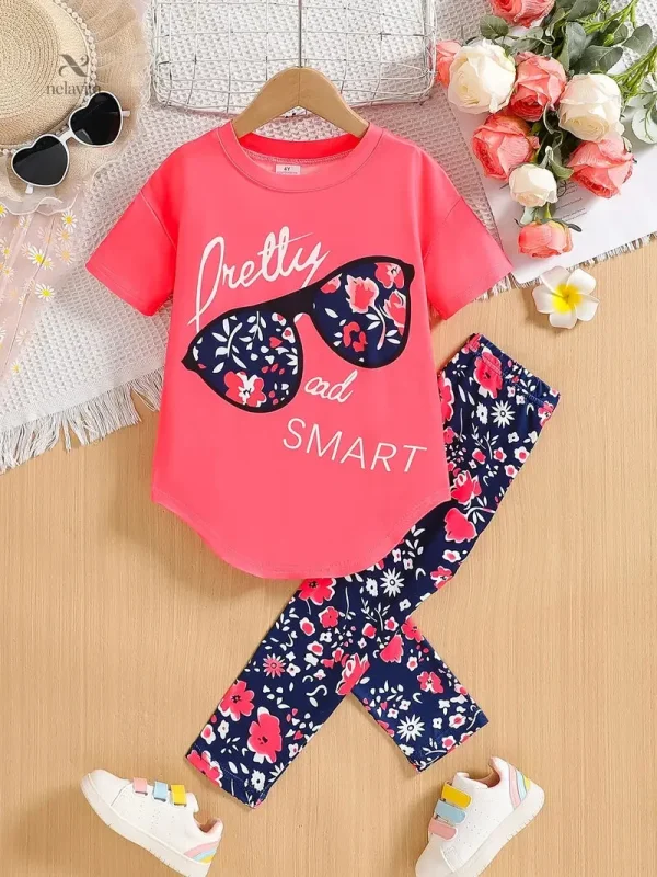 ensemble-fille-ete-2-pieces-t-shirt-rose-imprime-lunettes-iypfnb-1