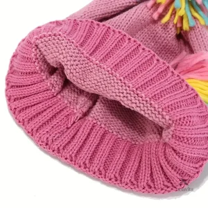 Bonnet en tricot licorne pour enfant, doux et chaud