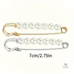Épingle de sûreté élégante avec perles blanches pour femme