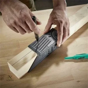 Équerre multifonction de menuisier – Gabarit de traçage précis pour angles, marquage et perçage du bois