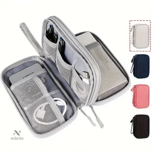 Étui de Rangement pour Accessoires Électroniques – Pochette Organisateur Câbles, Chargeurs, Écouteurs et Powerbank avec Compartiments