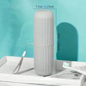 Étui de Voyage pour Brosse à Dents – Boîte de Rangement Compacte et Étanche avec Cordelette