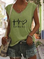 Débardeur Femme Imprimé "Faith & Love