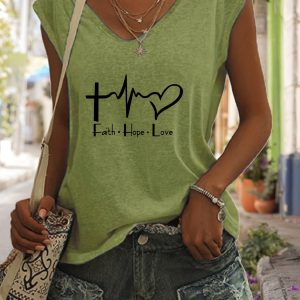 Débardeur Femme Imprimé "Faith & Love