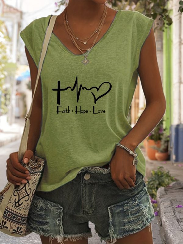 Débardeur Femme Imprimé "Faith & Love