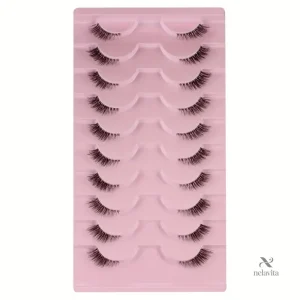 Lot de 10 Paires de Faux Cils Naturels – Légers, Réutilisables et Faciles à Appliquer pour un Regard Élégant