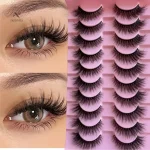 Faux cils 3D ultra doux, effet naturel, lot de 10 paires
