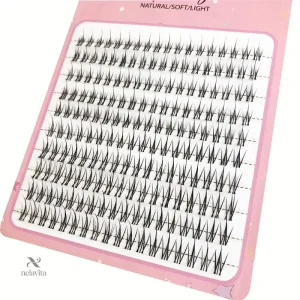 Faux Cils en Touffes Ultra Fins – Effet Naturel, Léger et Confortable pour un Regard Intense – Lot Professionnel de Cils Individuels