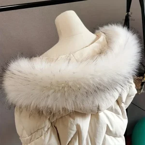 Faux col femme en fausse fourrure blanche – Col amovible chic et douillet pour manteaux et vestes d’hiver