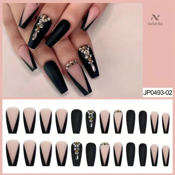 Faux ongles pointus, kit prêt à poser pour un style raffiné