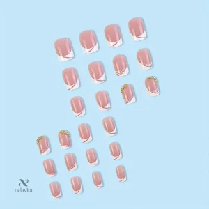 Kit de faux ongles élégants prêts à poser en rose nude