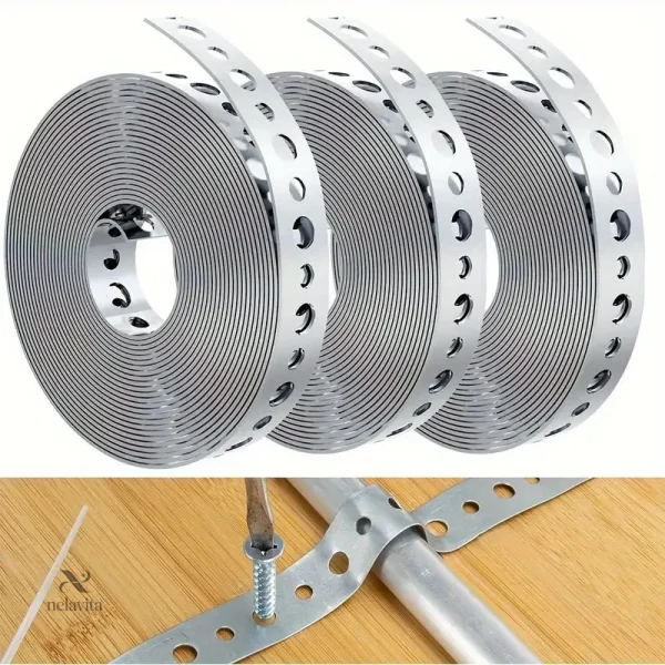 Bande métallique flexible pour support et fixation durable