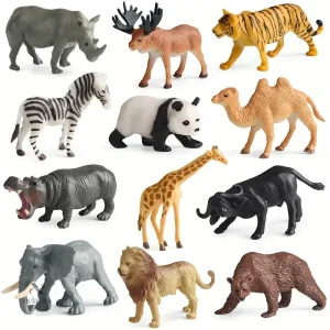 Figurines d'animaux sauvages éducatives en set de 12