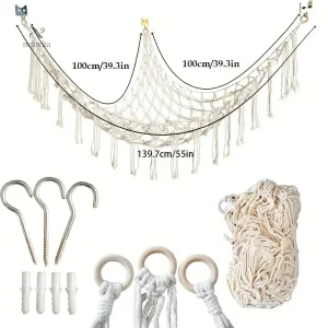 Solution de rangement suspendue en macramé pour la chambre bébé
