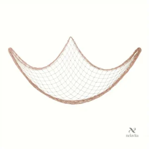 Filet Décoratif en Corde avec Coquillages Colorés – Déco Murale Bohème pour Jardin, Terrasse et Étang