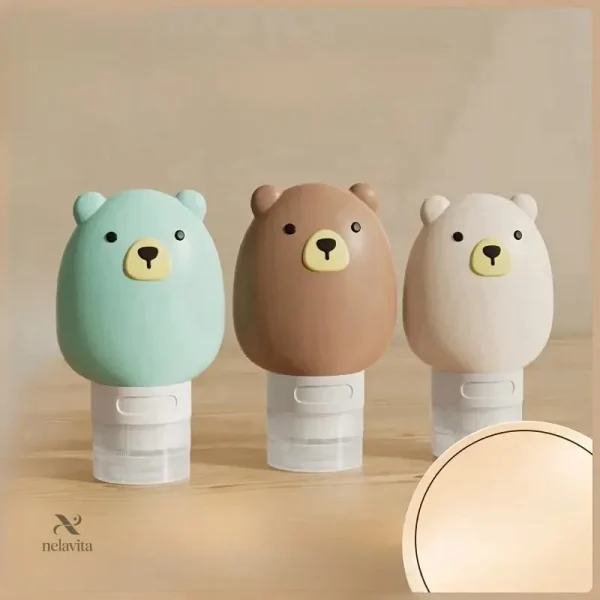 flacons-rechargeables-bebe-ours-pots-de-toilette-en-silic-p6doth-1 Flacon rechargeable bébé ours en silicone étanche