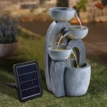 Fontaine solaire LED moderne pour jardin et terrasse