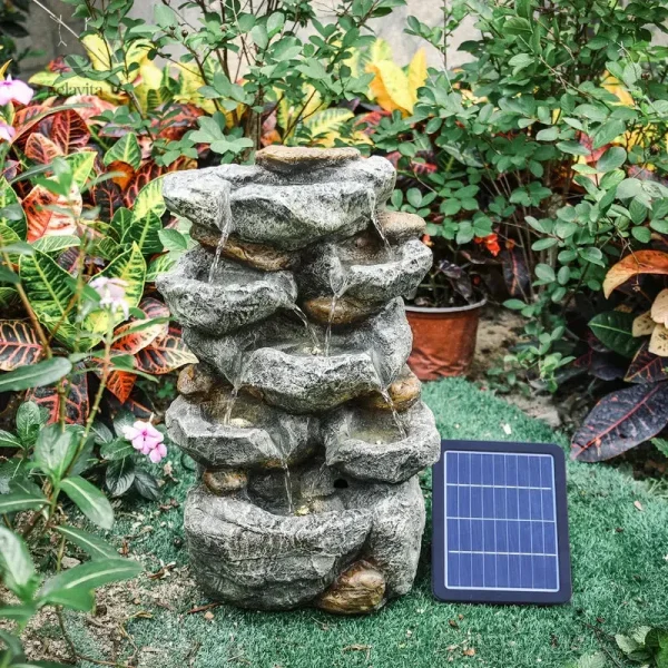 Éclairage LED intégré pour fontaine de jardin