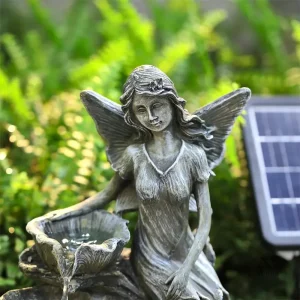 Luminaires extérieurs : fontaine solaire avec éclairage LED